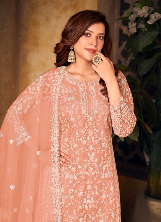 Peach Color Palazzo Designer Salwar Suit