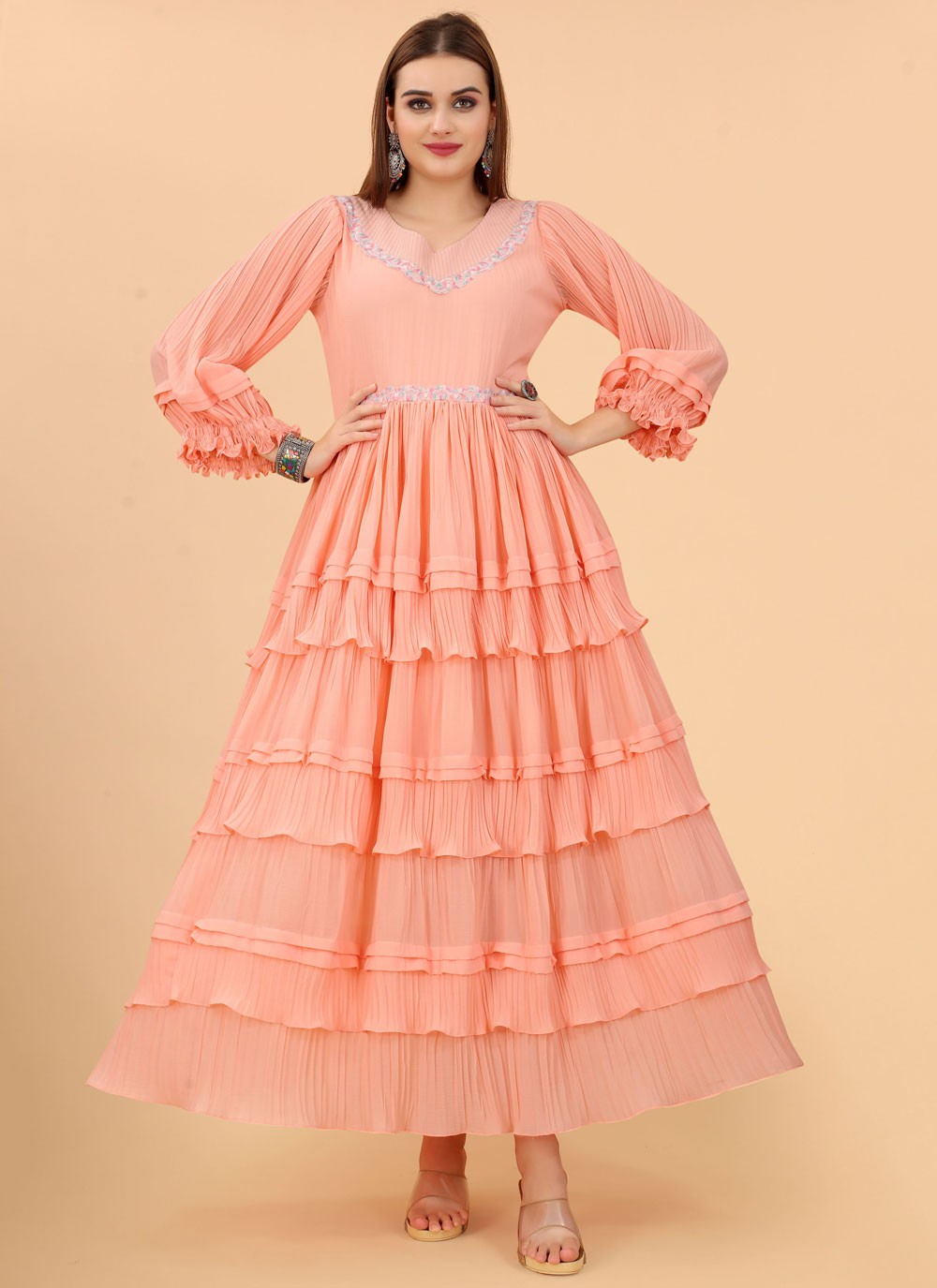 Peach Party Designer Gown