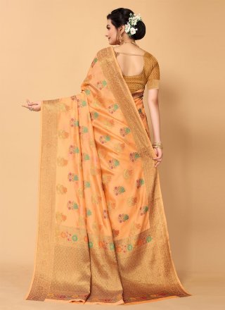 Peach Party Traditional Saree