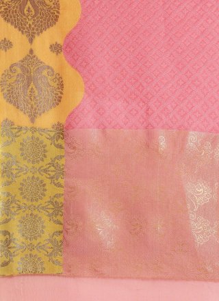 Pink Banarasi Silk Woven Designer Traditional Saree