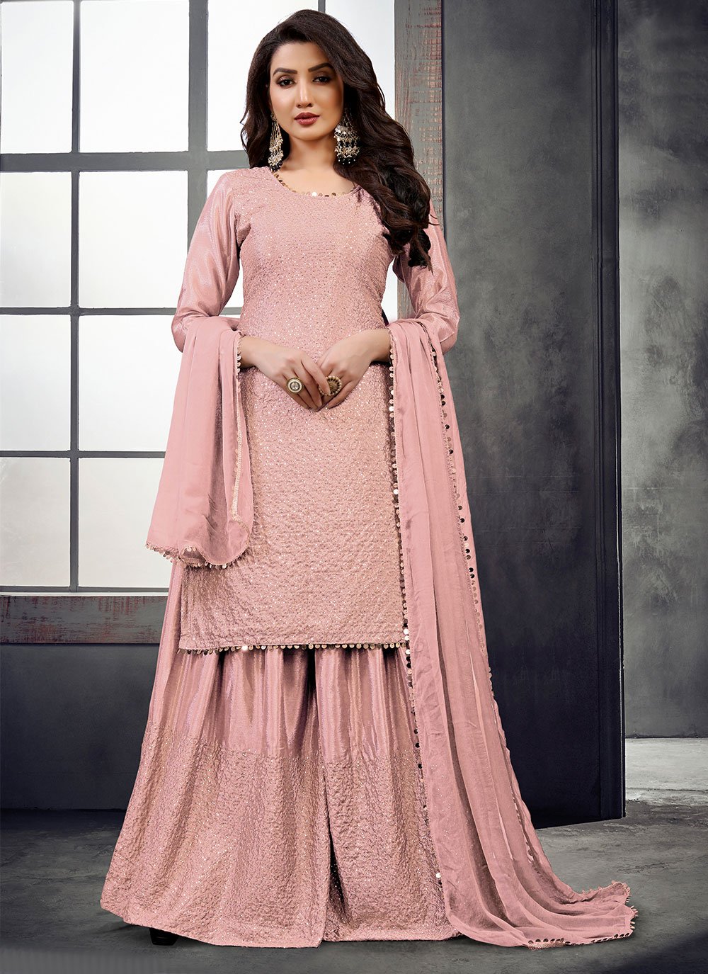 Pink Chinon Designer Pakistani Salwar Suit