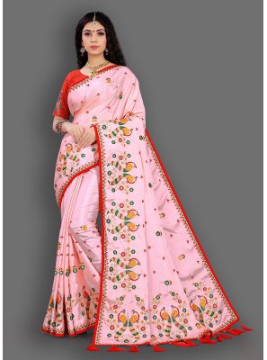 Pink Color Classic Designer Saree