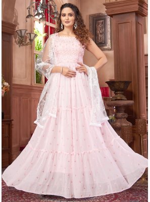Pink Color Floor Length Gown