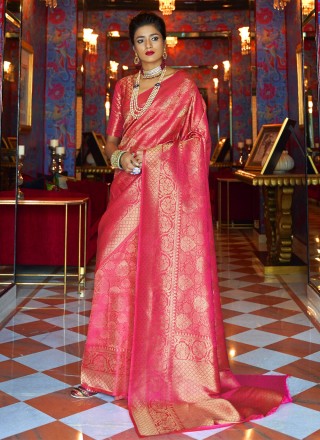 Pink Color Traditional Saree