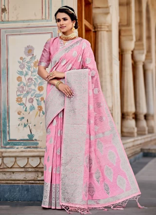 Pink Color Traditional Saree