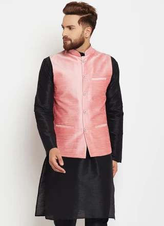 Pink Dupion Silk Party Nehru Jackets