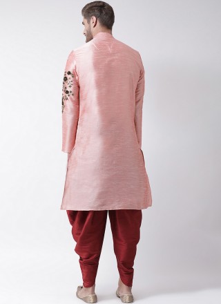 Pink Embroidered Angrakha