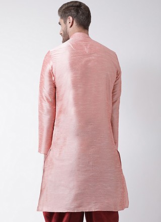 Pink Embroidered Angrakha