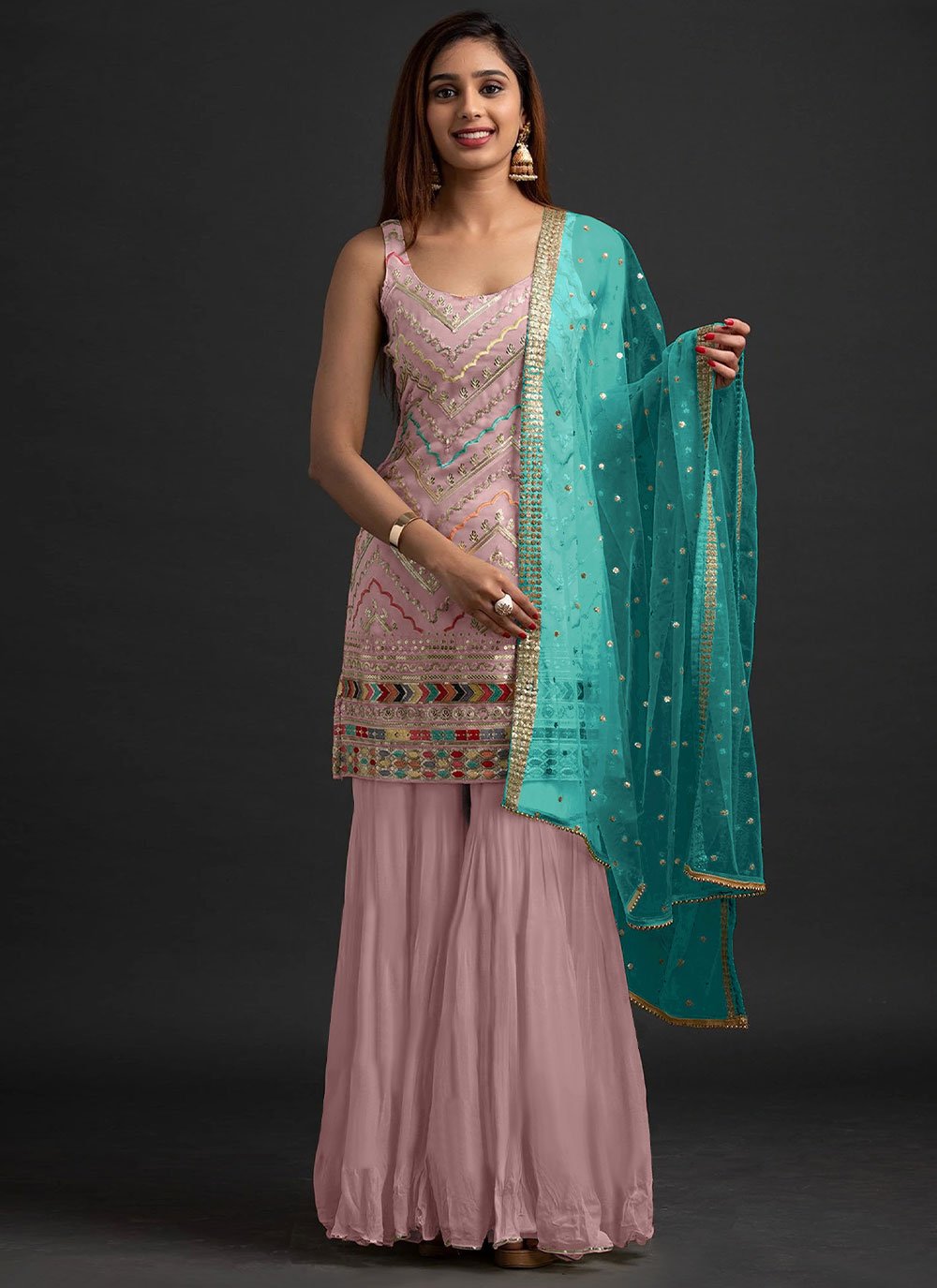 Pink Embroidered Festival Trendy Salwar Suit
