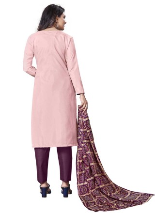 Pink Embroidered Silk Trendy Salwar Suit