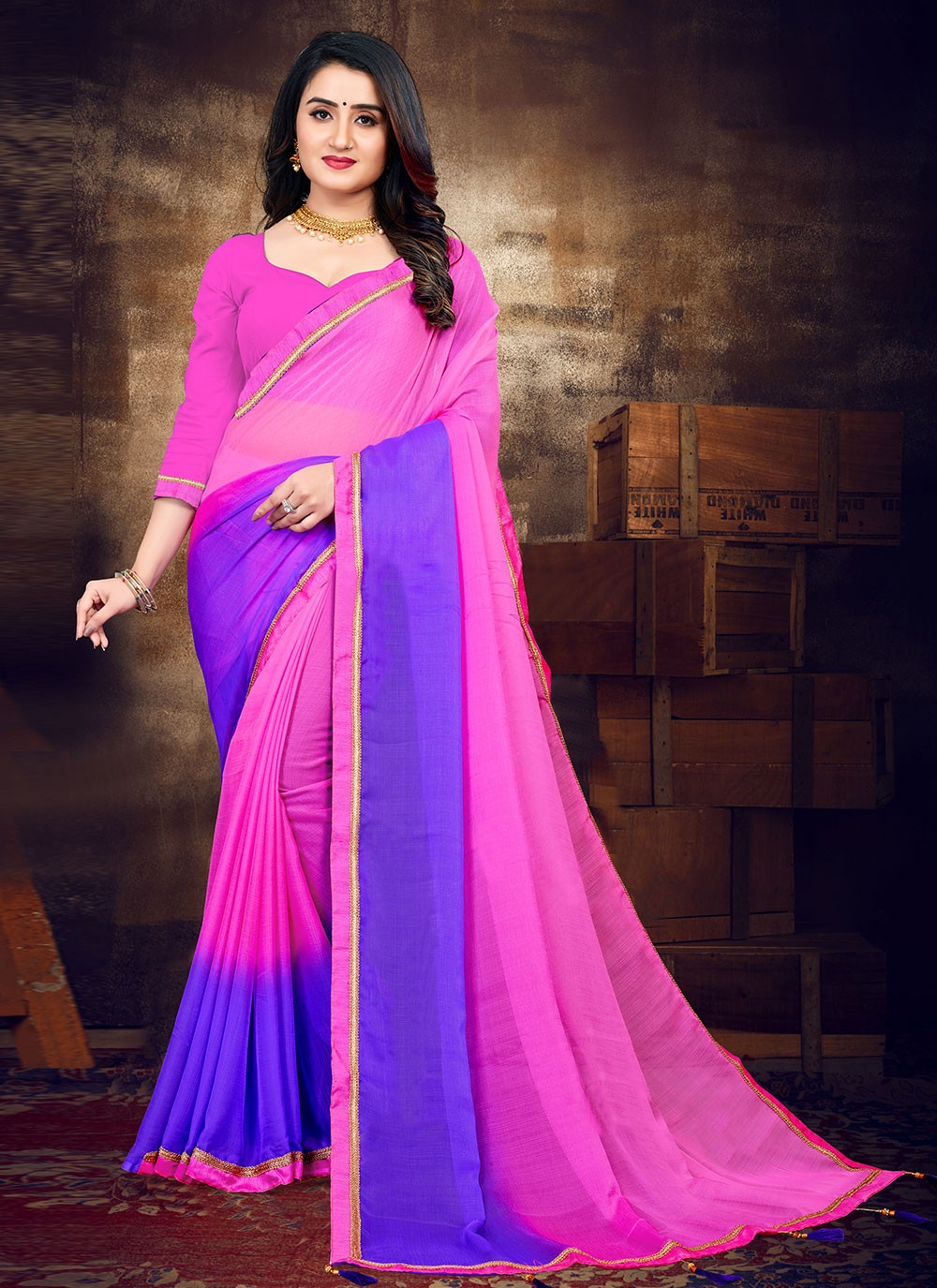 Pink hotsell fancy saree