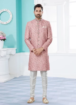 Pink Fancy Fabric Indo Western Sherwani