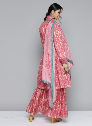 Pink Muslin Readymade Salwar Suit