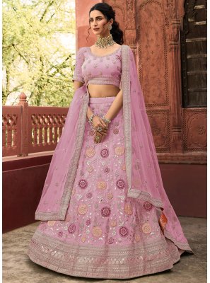 Pink Organza Lehenga Choli