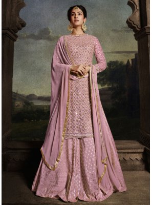 Pink Resham Net Trendy Salwar Suit