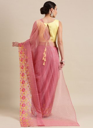Pink Sequins Party Contemporary Saree