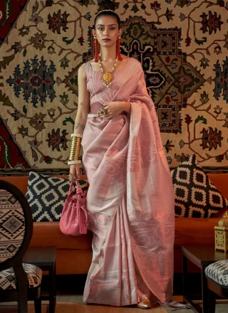Pink Silk Classic Saree