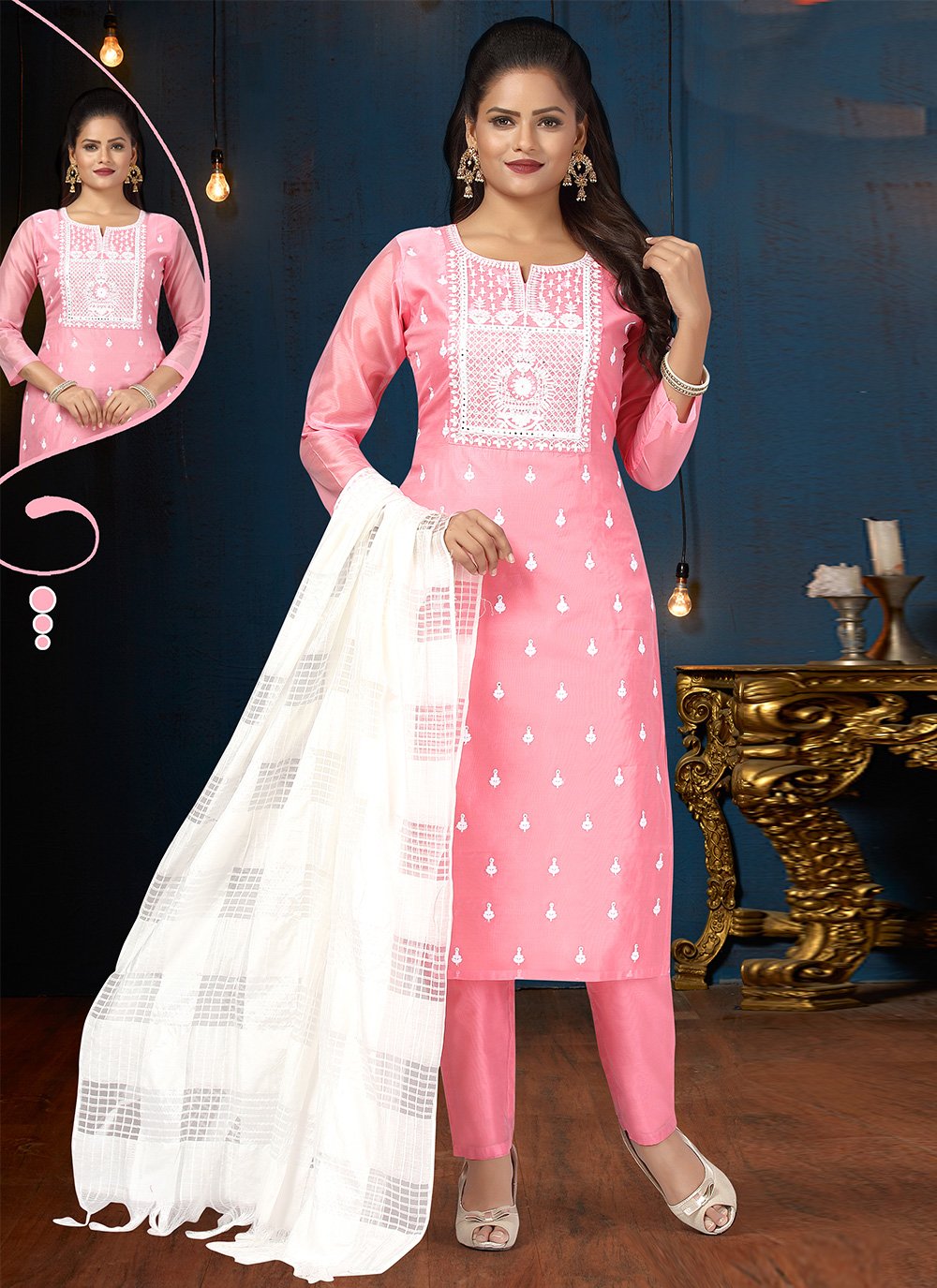 Pink Silk Designer Pakistani Salwar Suit