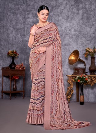 Pink Weaving Contemporary Saree