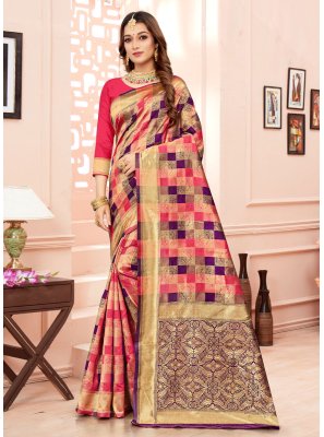 Pink Weaving Party Classic Saree
