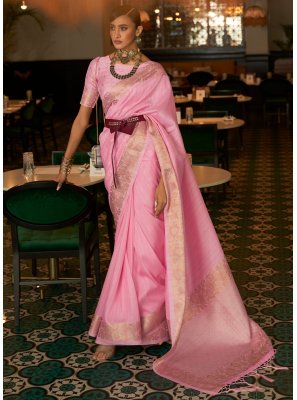 Pink Weaving Saree