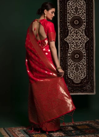 Pink Weaving Wedding Classic Saree