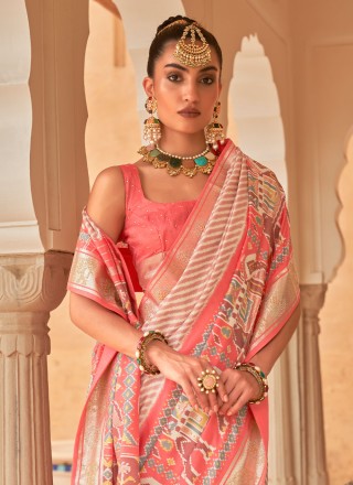 Pink Weaving Wedding Classic Saree