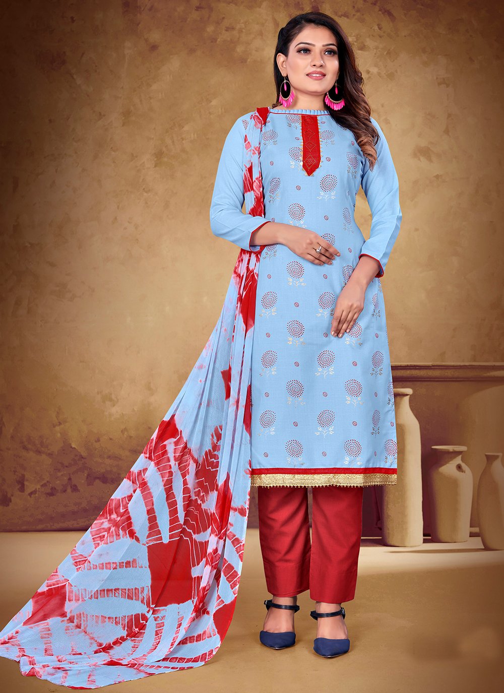Print Designer Straight Salwar Suit