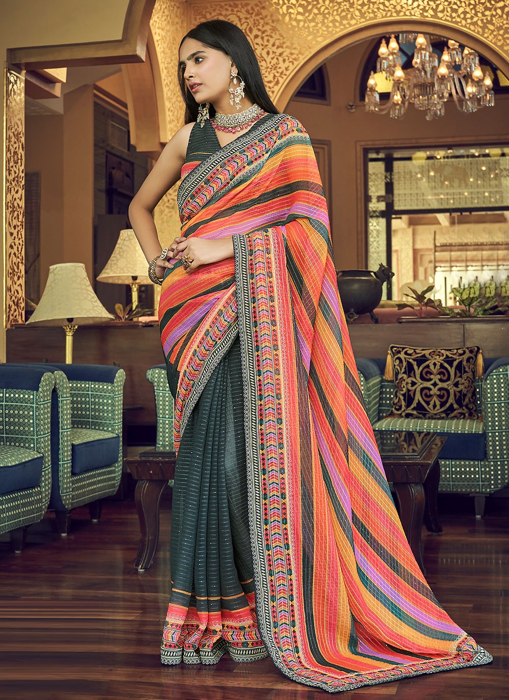 Saree Party Indian Wear Sari Designer Bollywood Blouse Wedding Ethnic  Pakistani | eBay