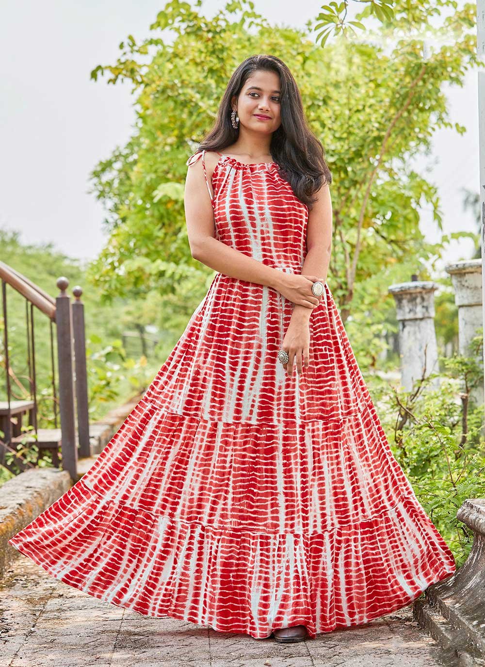 Printed Rayon Designer Gown
