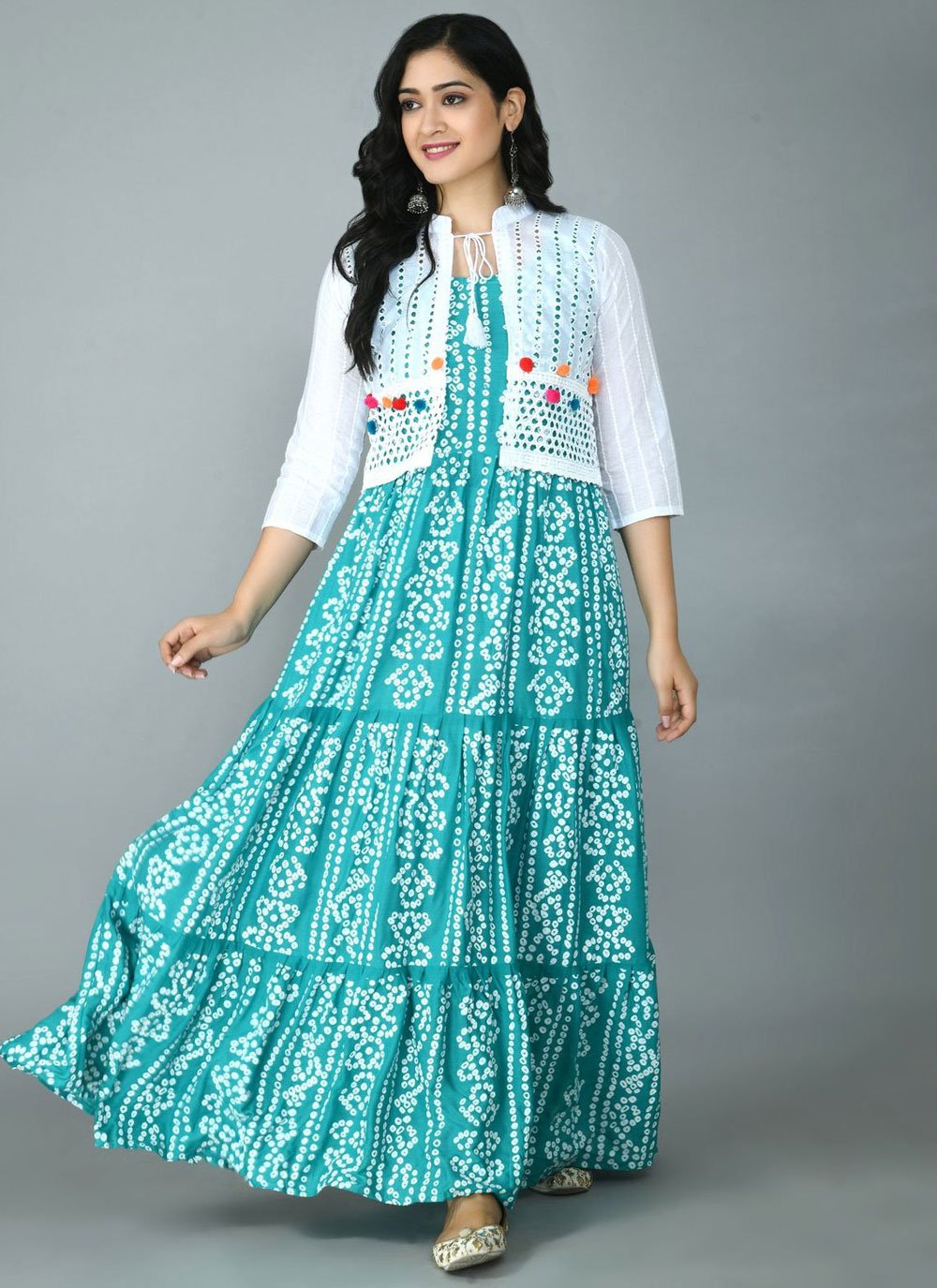 Printed Rayon Gown 