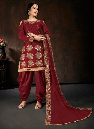 Buy Silk Peplum Style Punjabi Suit In White Colour Online - LSTV04952-  White | Andaaz Fashion
