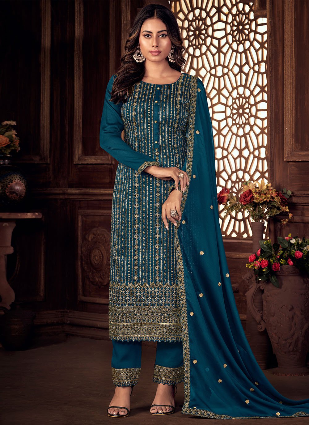 Pure Silk Zari Trendy Salwar Suit