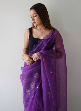 Purple Classic Designer Saree