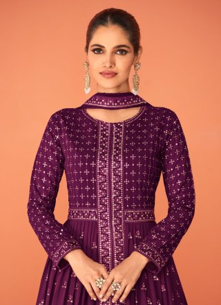 Purple Color Readymade Salwar Kameez