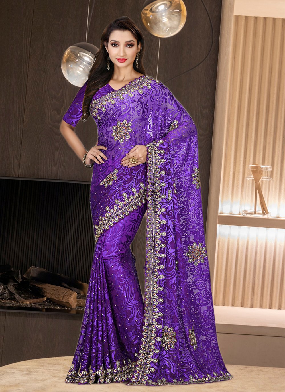 Purple Fancy Designer Saree
