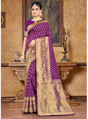 Purple Weaving Classic Saree