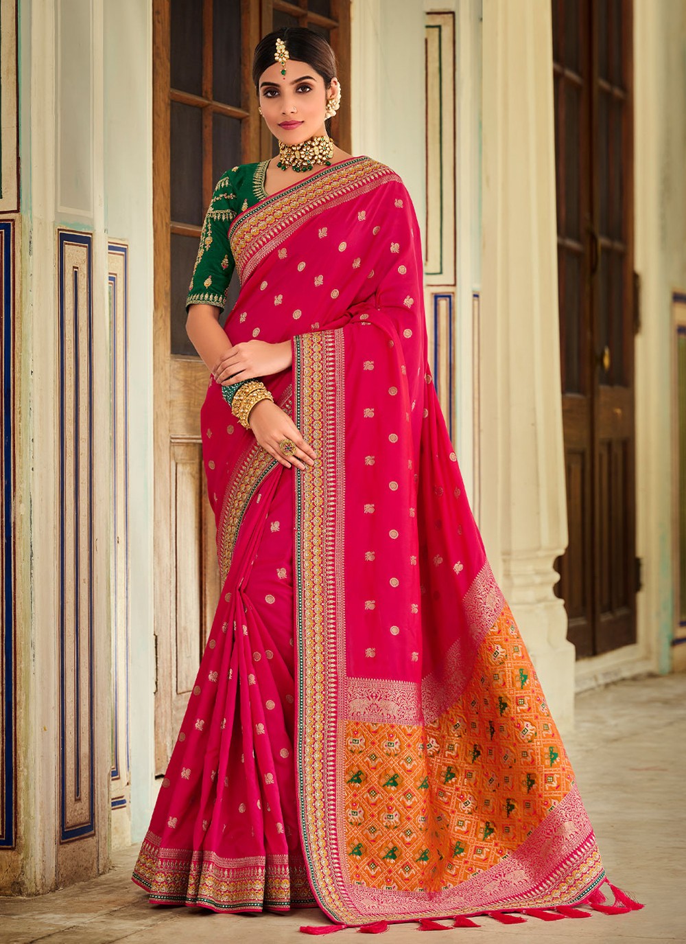 Handlooms of India Part #1: Mint & Purple Pure Katan Silk Tissue Banarasi  Saree - Dreaming Loud