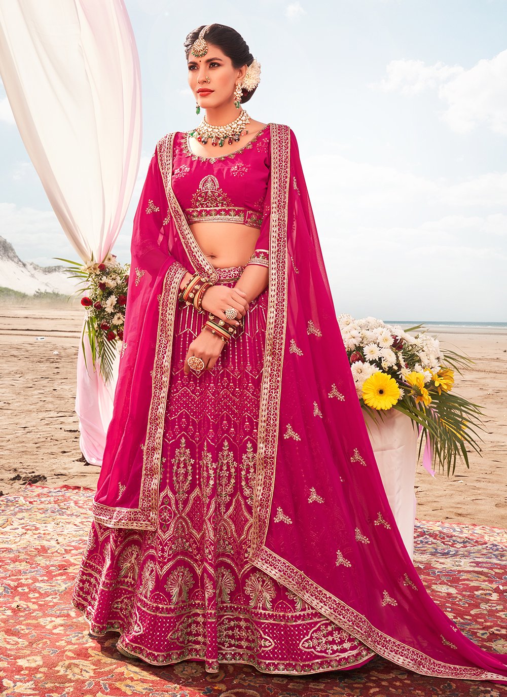 Rani Wedding Georgette Designer Lehenga Choli