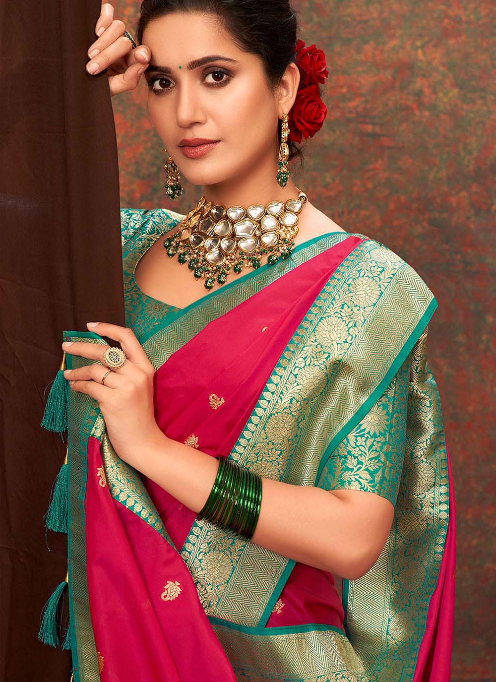 Rani Wedding Silk Classic Designer Saree buy online - Saree