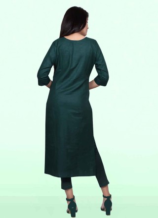 Rayon Green Sequins Party Wear Kurti