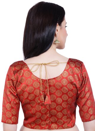 Red Brocade Blouse