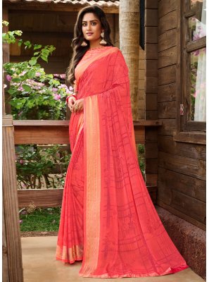 Red Casual Trendy Saree
