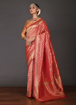 Red Ceremonial Traditional Saree