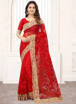 Red Color Classic Designer Saree