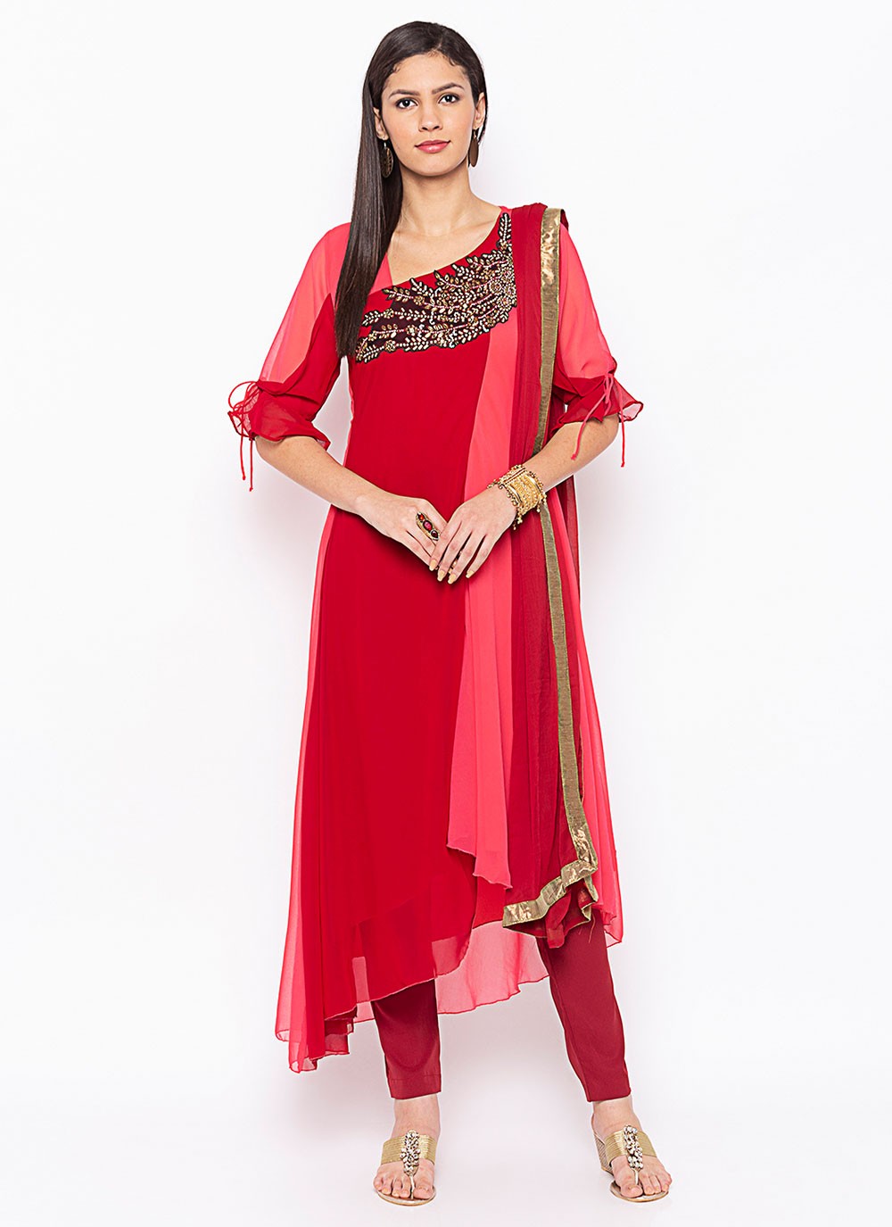 Red Color Trendy Salwar Suit
