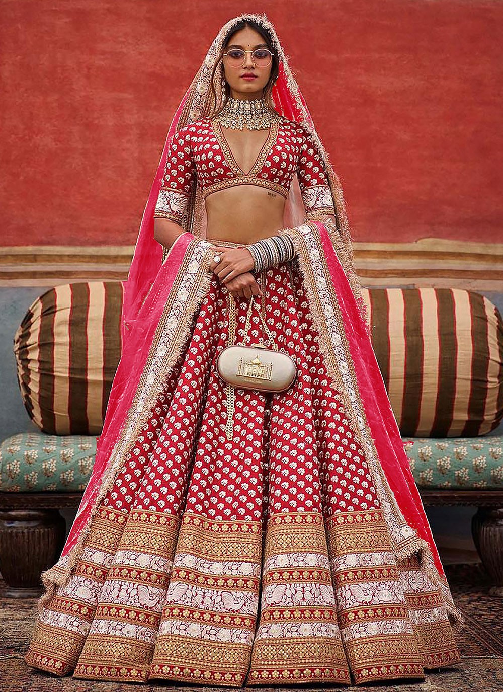 New Semi Stitiched Velvet Bridal Lehenga Choli – Sudarshansarees
