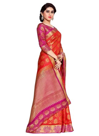 Red Kanjivaram Silk Traditional Designer Saree
