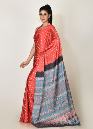 Red Mehndi Classic Designer Saree