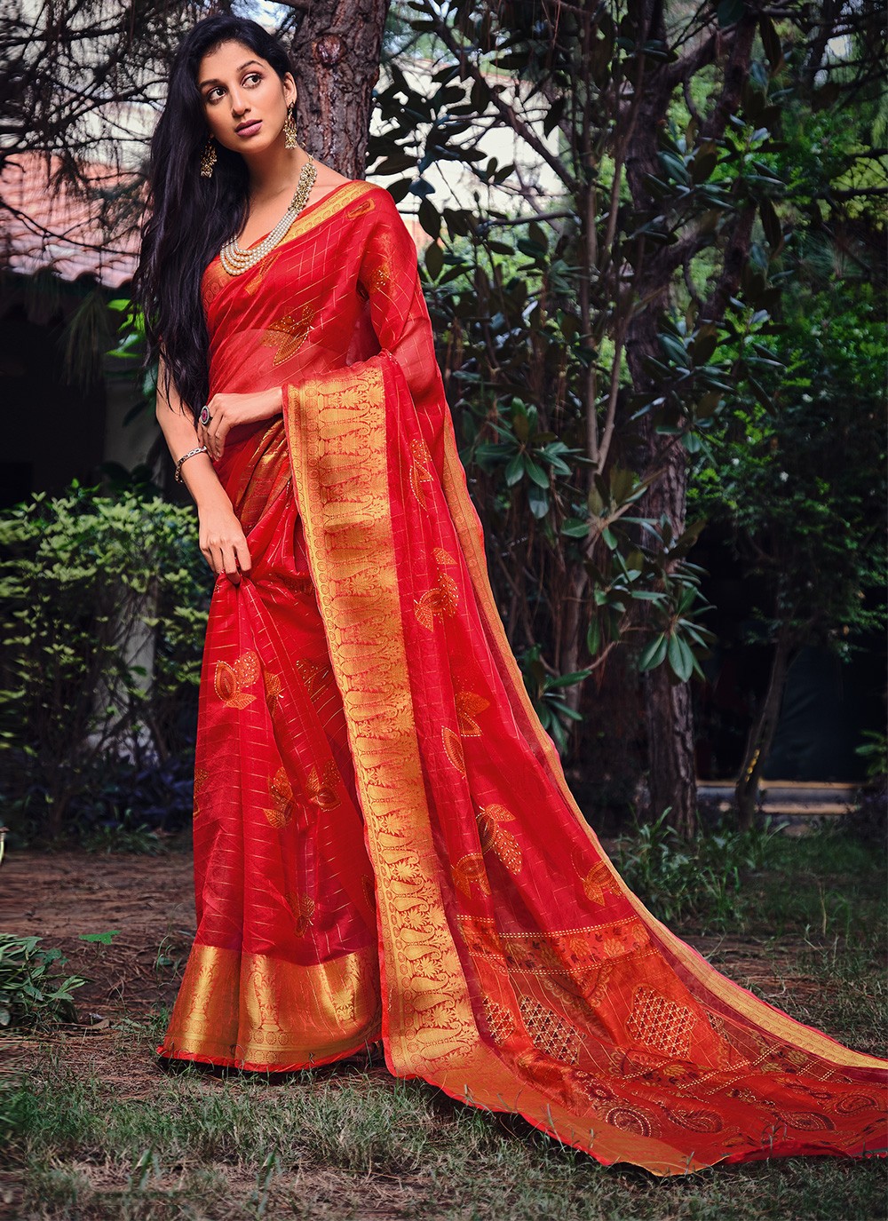 Red Party Classic Saree